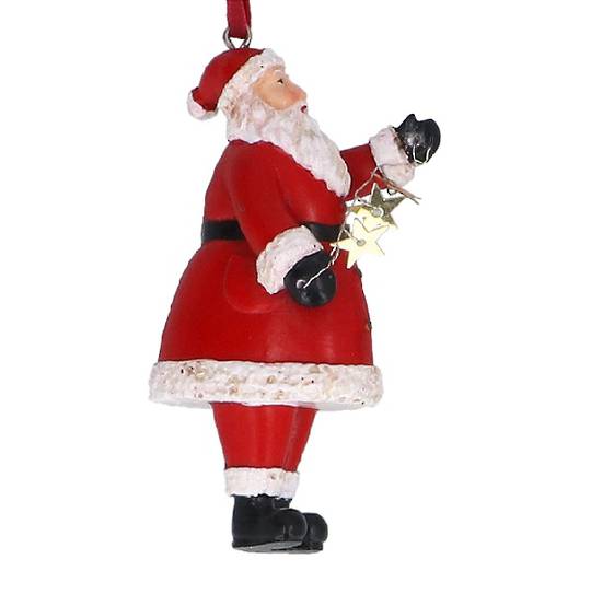Resin Nostalgic Santa with Star Garland 8cm *ETA Nov
